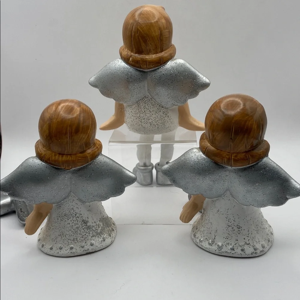 Winter Lane Set of 3 Illuminated Dangle Sitter Angels